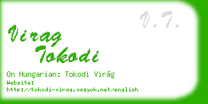 virag tokodi business card