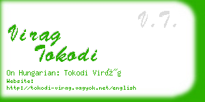 virag tokodi business card